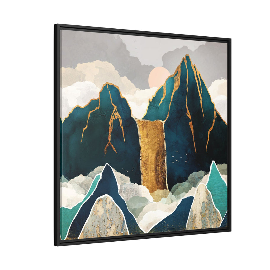 Golden Waterfall - Matte Canvas, Framed (Multi-color)