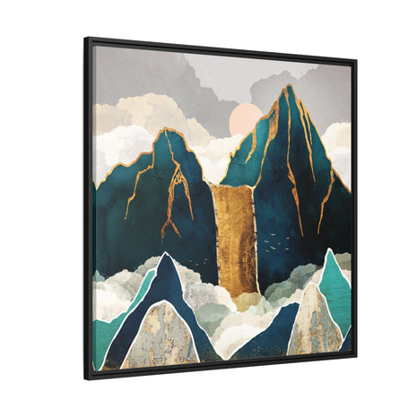 Golden Waterfall - Matte Canvas, Framed (Multi-color)