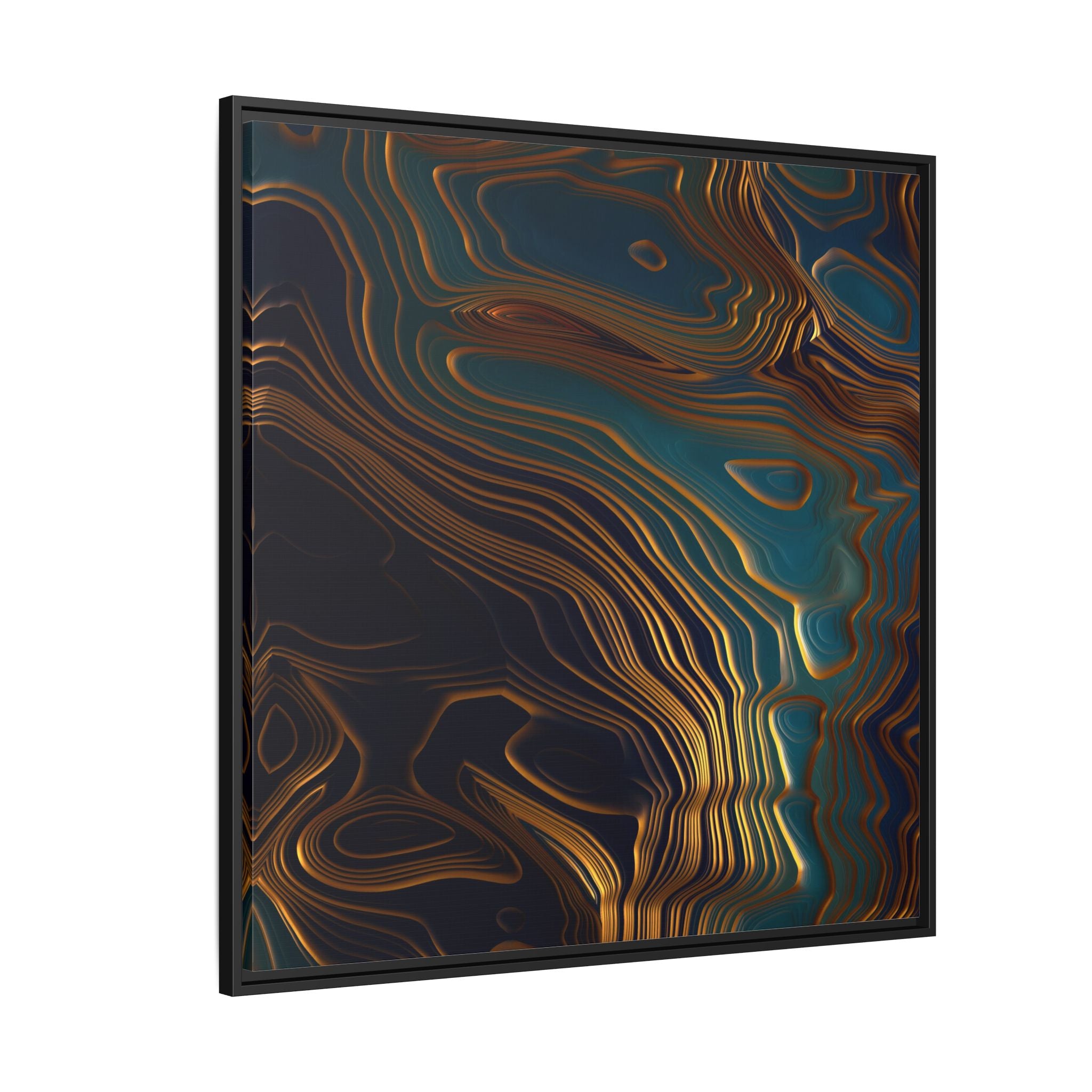 Peacock Ocean - Matte Canvas, Framed (Multi-color)