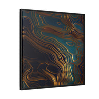 Peacock Ocean - Matte Canvas, Framed (Multi-color)