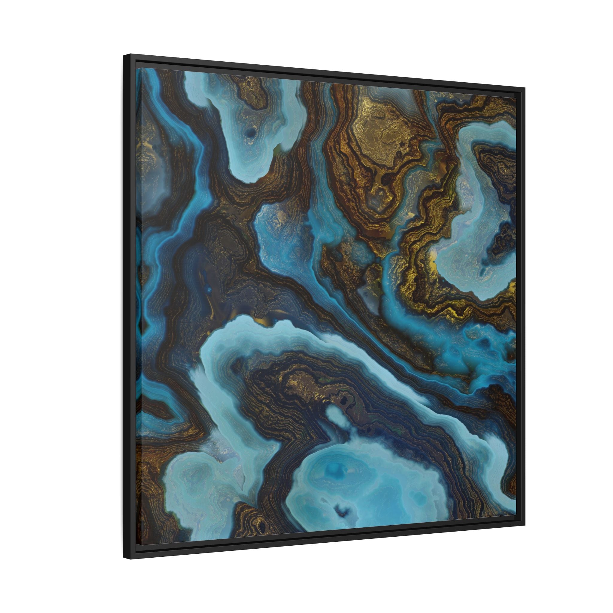 Blue Agate - Matte Canvas, Framed (Multi-color)
