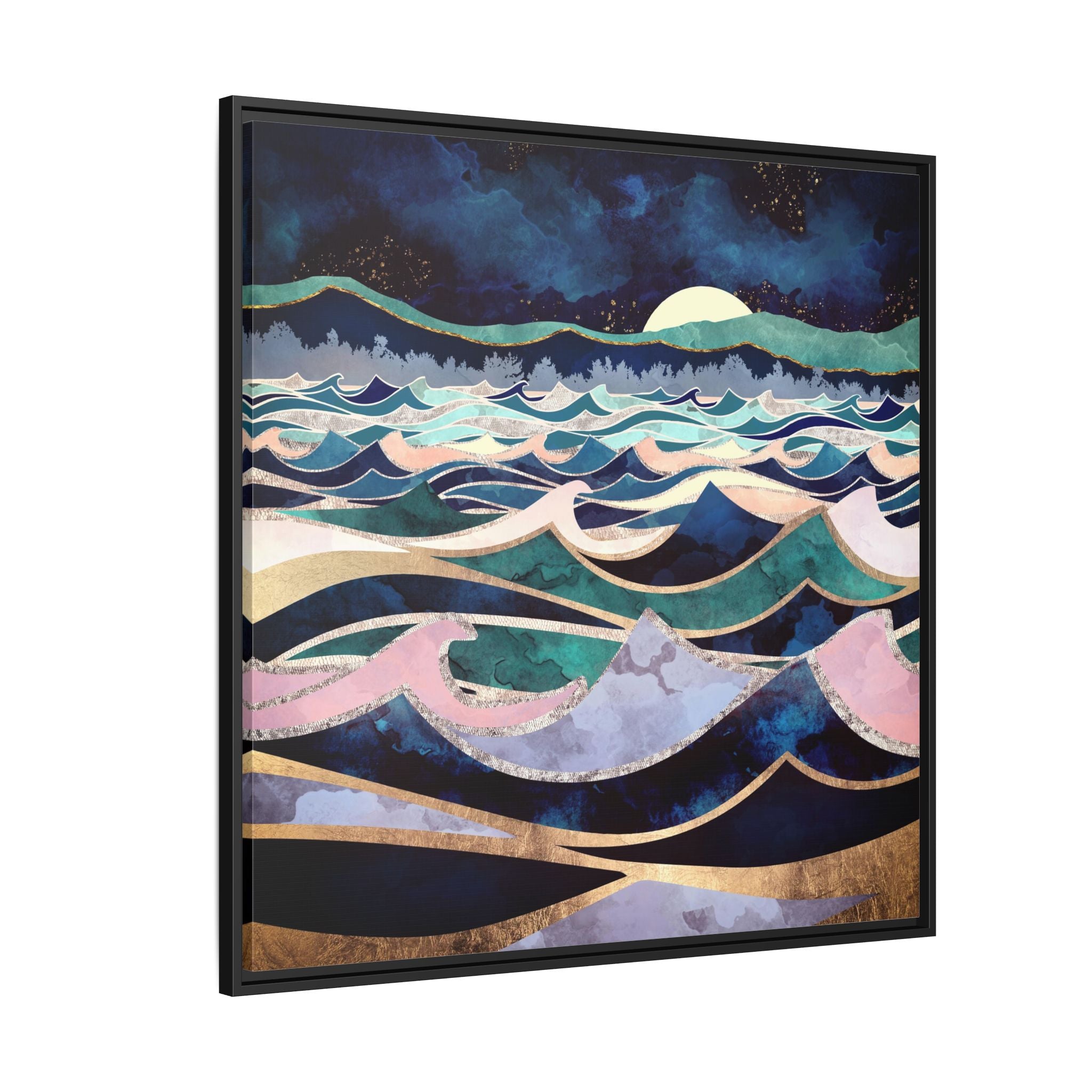 Moonlit Ocean - Matte Canvas, Framed (Multi-color)