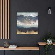 Blue Mountain Mist Matte Canvas, Stretched, No Frame