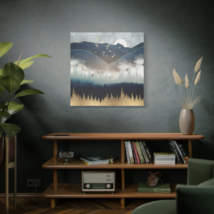 Blue Mountain Mist Matte Canvas, Stretched, No Frame