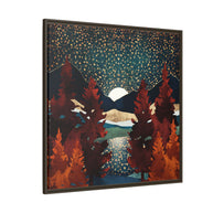 Star Sky Reflection - Matte Canvas, Framed (Multi-color)