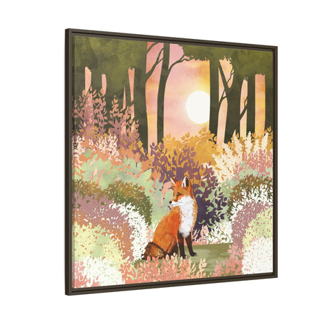 Spring Fox - Matte Canvas, Framed (Multi-color)