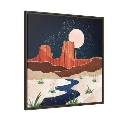Desert Stars River - Matte Canvas, Framed (Multi-color)