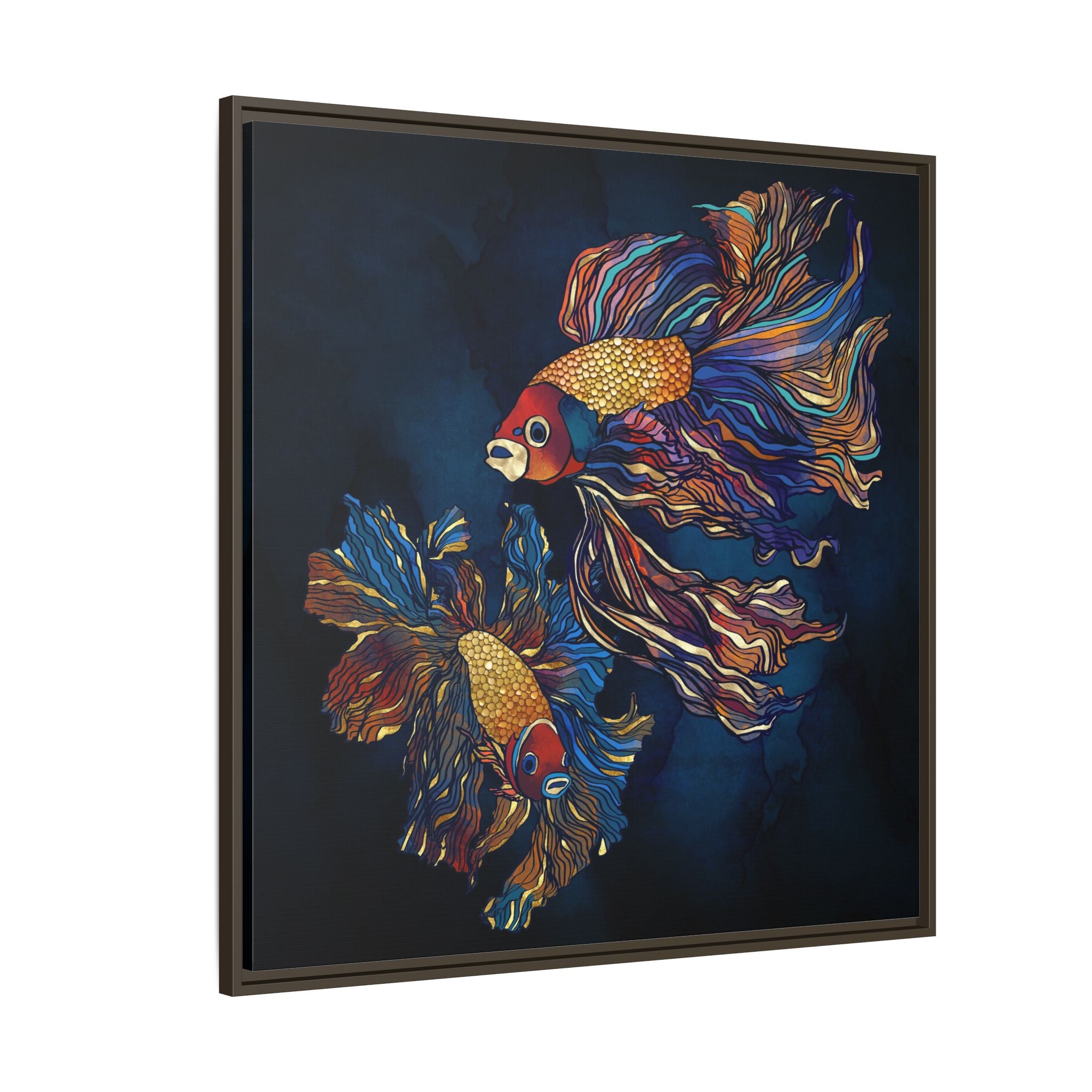 Metallic Beta Fish - Matte Canvas, Framed (Multi-color)