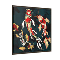 Metallic Koi - Matte Canvas, Framed (Multi-color)