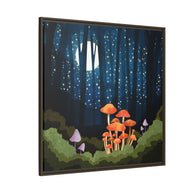Midnight Mushrooms - Matte Canvas, Framed (Multi-color)