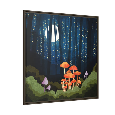 Midnight Mushrooms - Matte Canvas, Framed (Multi-color)