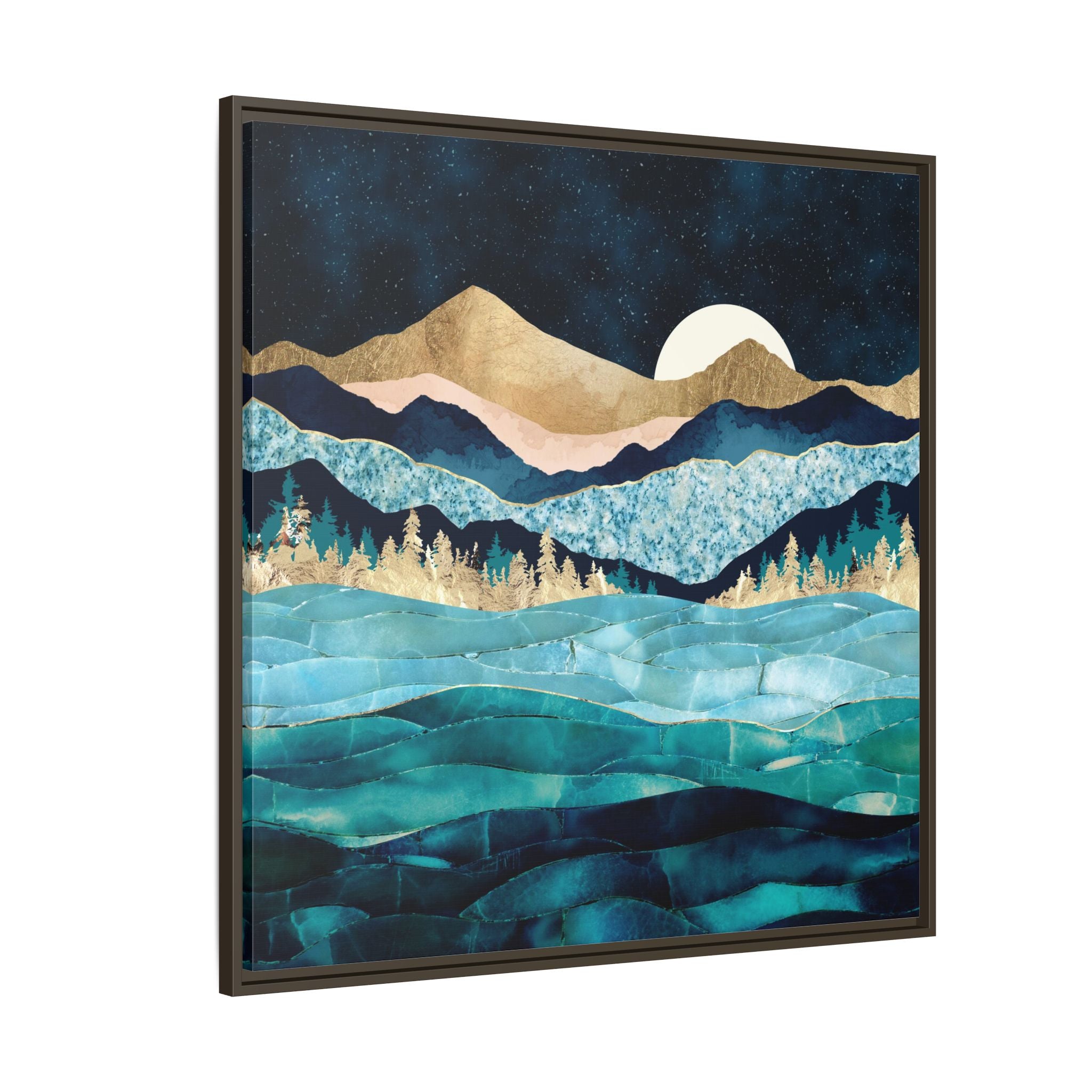 Midnight Ocean - Matte Canvas, Framed (Multi-color)