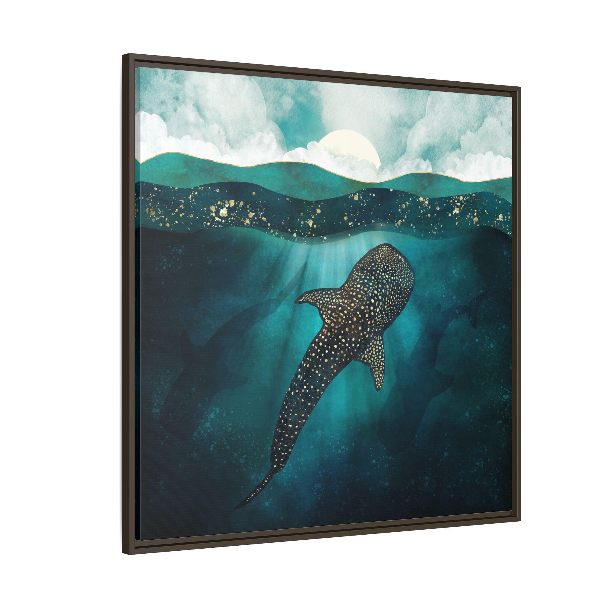 Metallic Whale Shark - Matte Canvas, Framed (Multi-color)