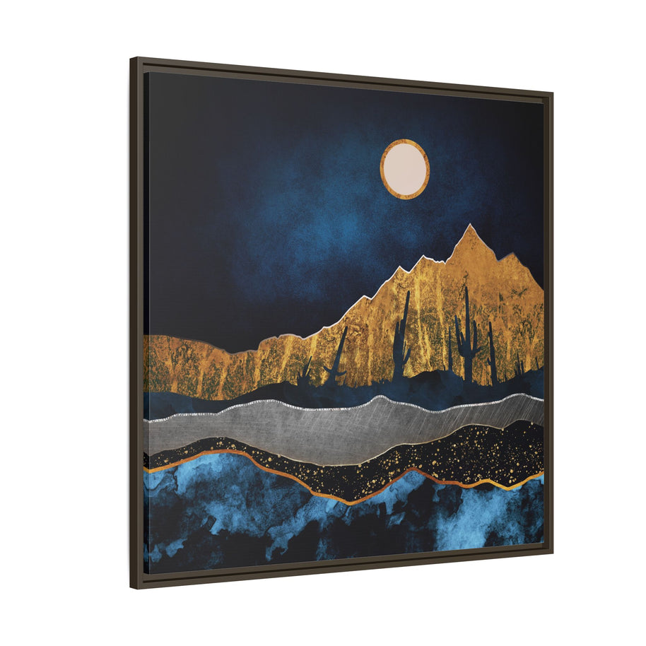 Midnight Desert Moon - Matte Canvas, Framed (Multi-color)