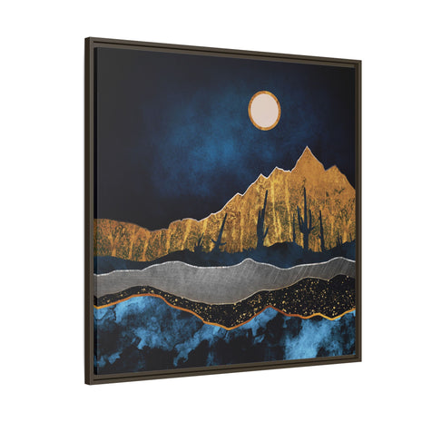 Midnight Desert Moon - Matte Canvas, Framed (Multi-color)