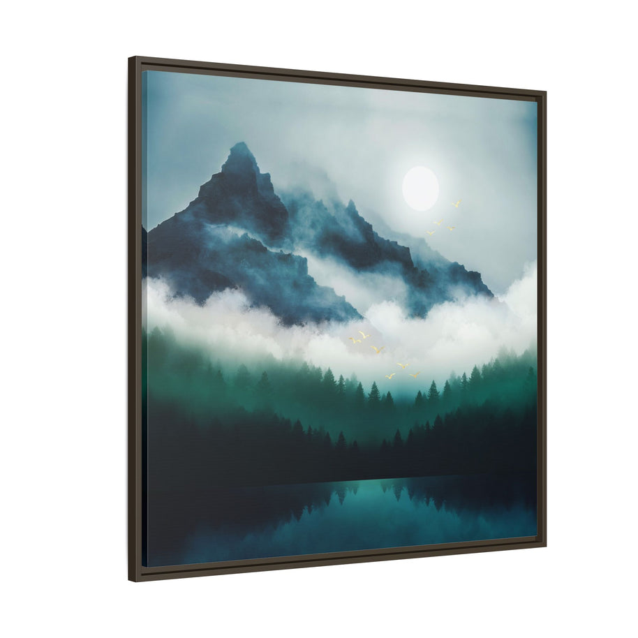Midnight Moon Reflection - Matte Canvas, Framed (Multi-color)