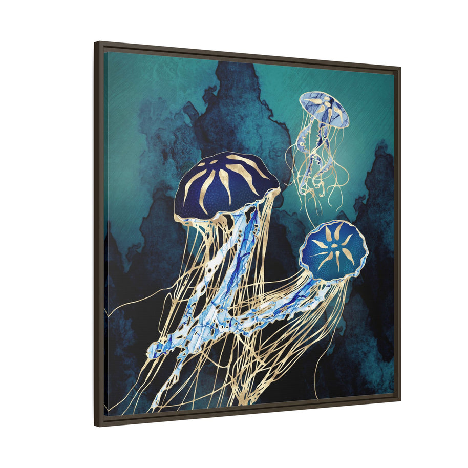 Metallic Jellyfish III - Matte Canvas, Framed (Multi-color)