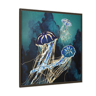 Metallic Jellyfish III - Matte Canvas, Framed (Multi-color)