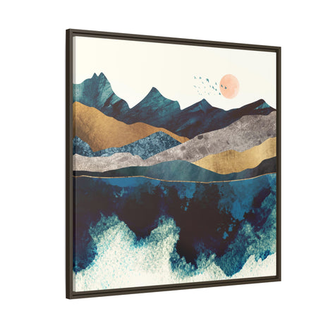 Blue Mountain Reflection - Matte Canvas, Framed (Multi-color)