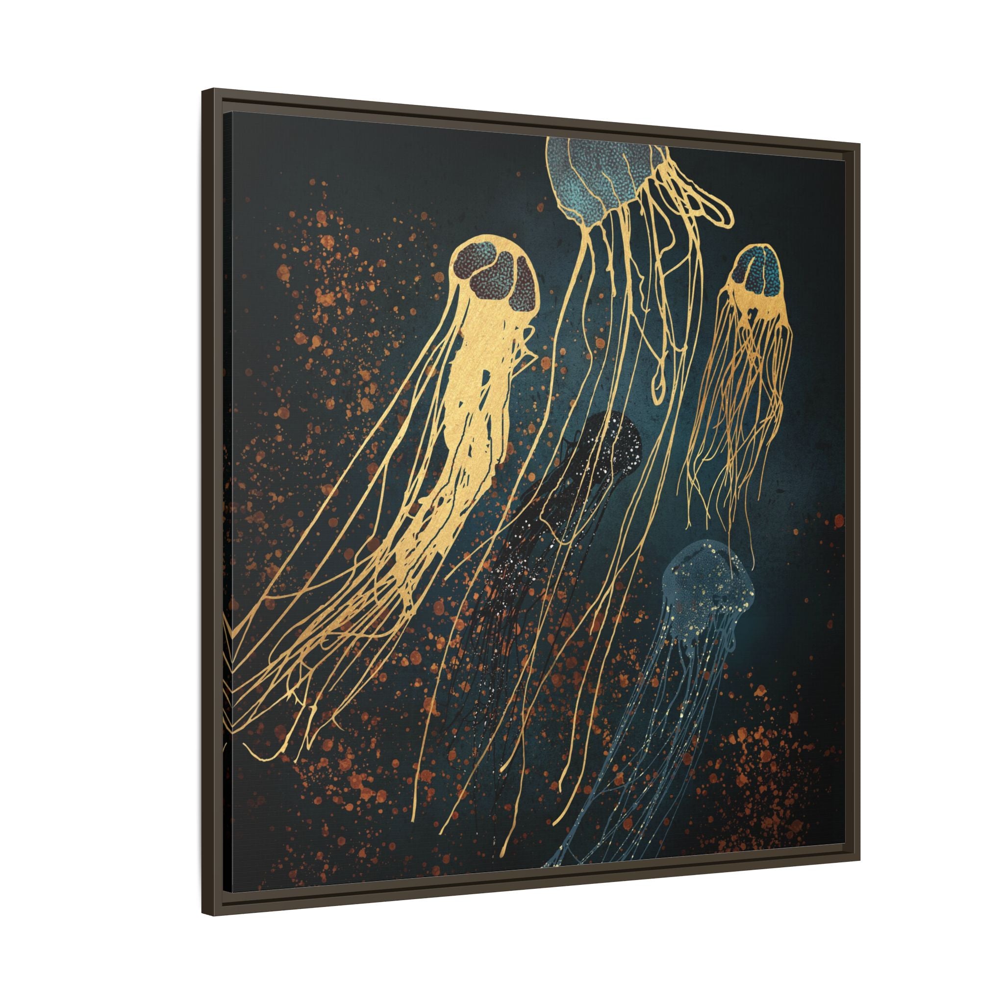 Metallic Jellyfish - Matte Canvas, Framed (Multi-color)