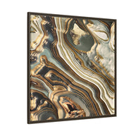 White Gold Agate Abstract - Matte Canvas, Framed (Multi-color)