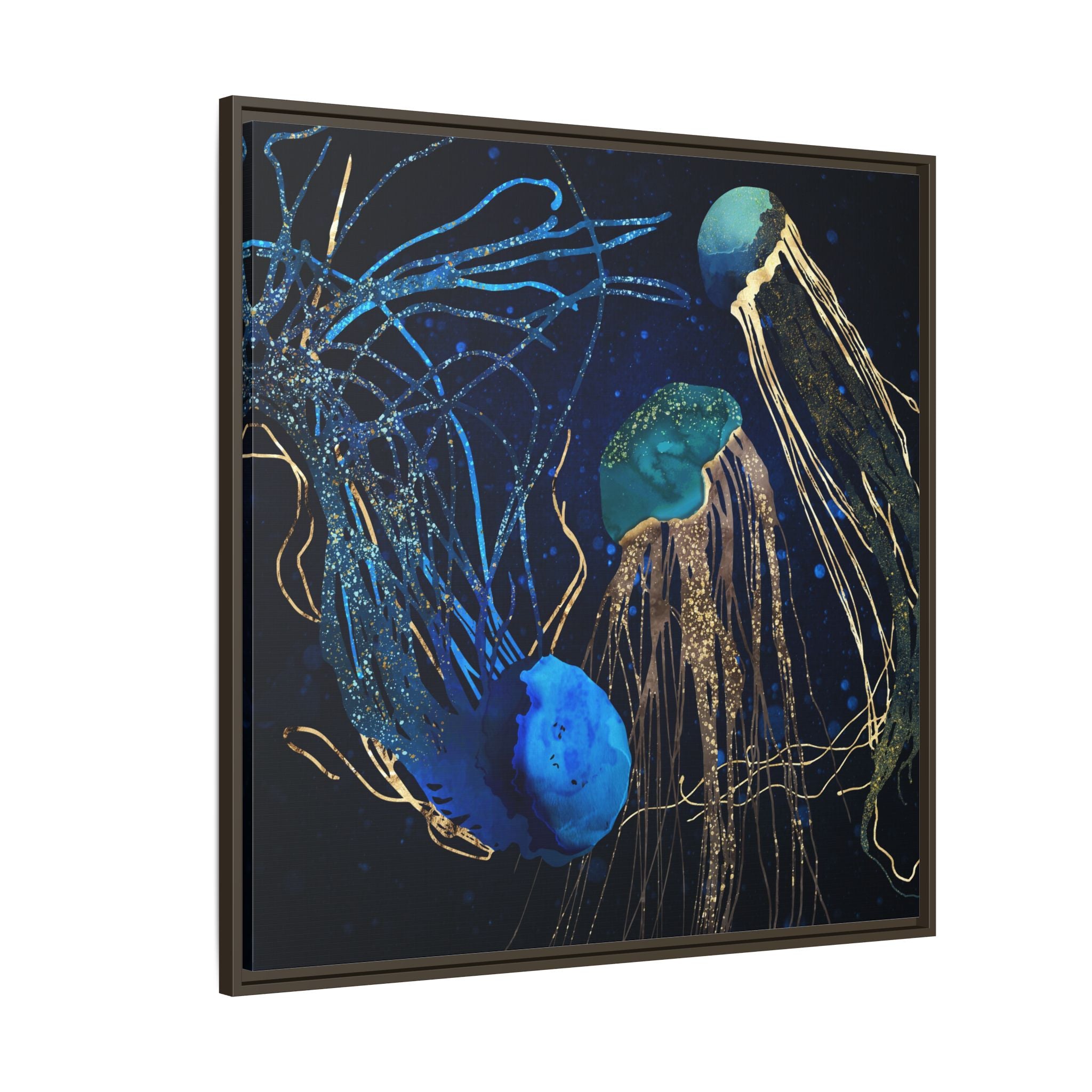 Metallic Jellyfish IV - Matte Canvas, Framed (Multi-color)
