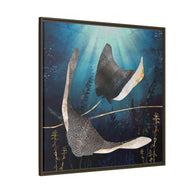 Metallic Stingray - Matte Canvas, Framed (Multi-color)