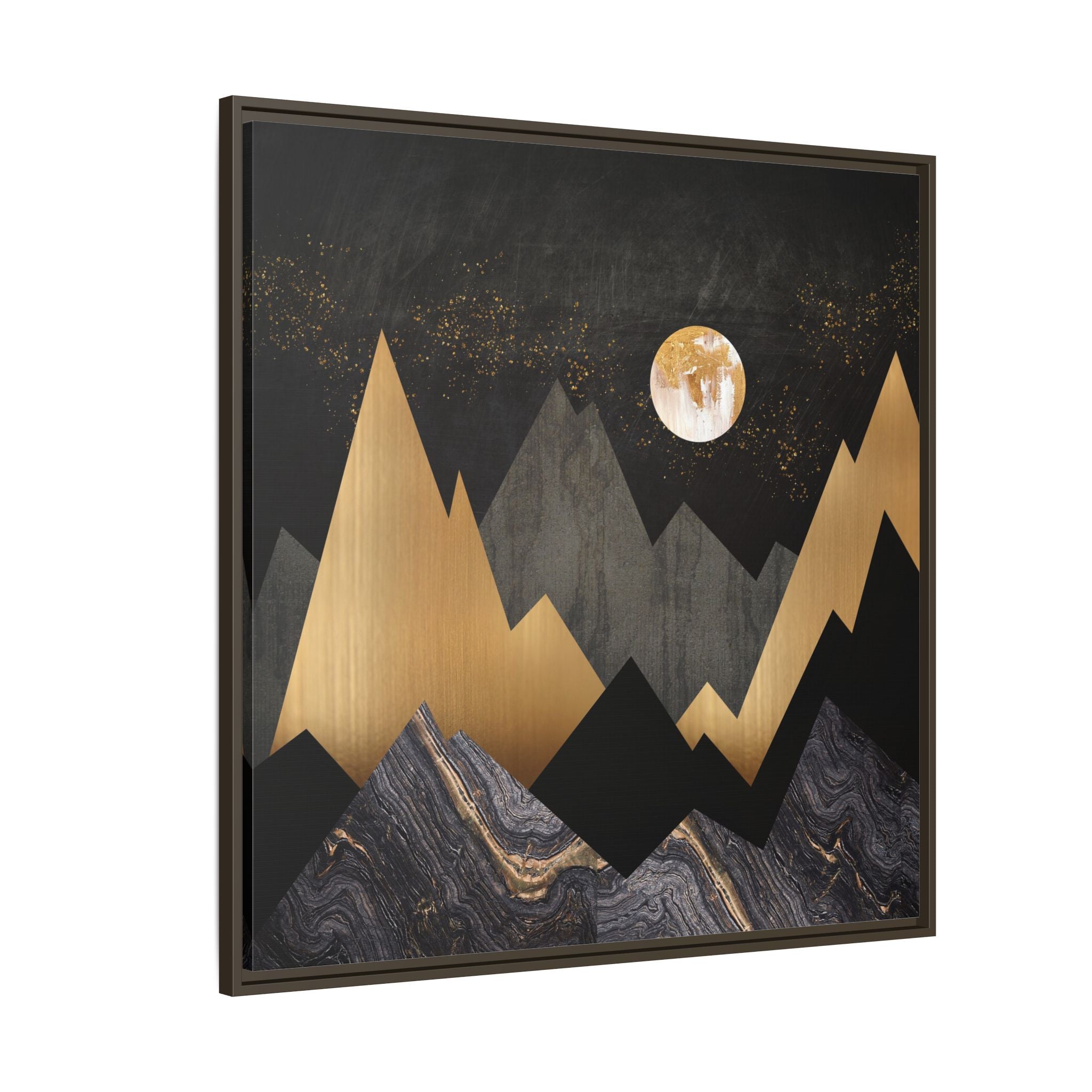 Golden Night Peaks - Matte Canvas, Framed (Multi-color)