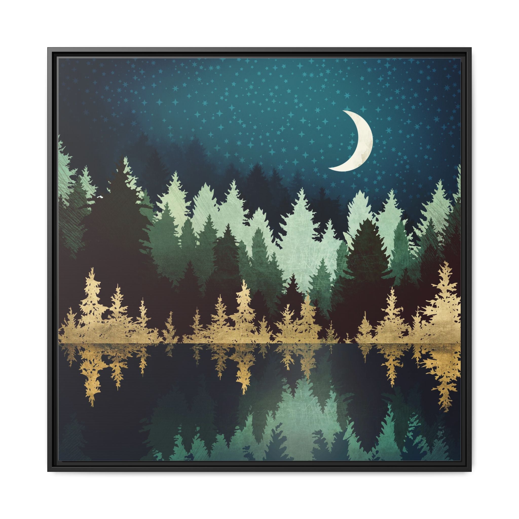 Star Forest Reflection - Matte Canvas, Framed (Multi-color)