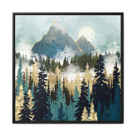 Misty Pines - Matte Canvas, Framed (Multi-color)