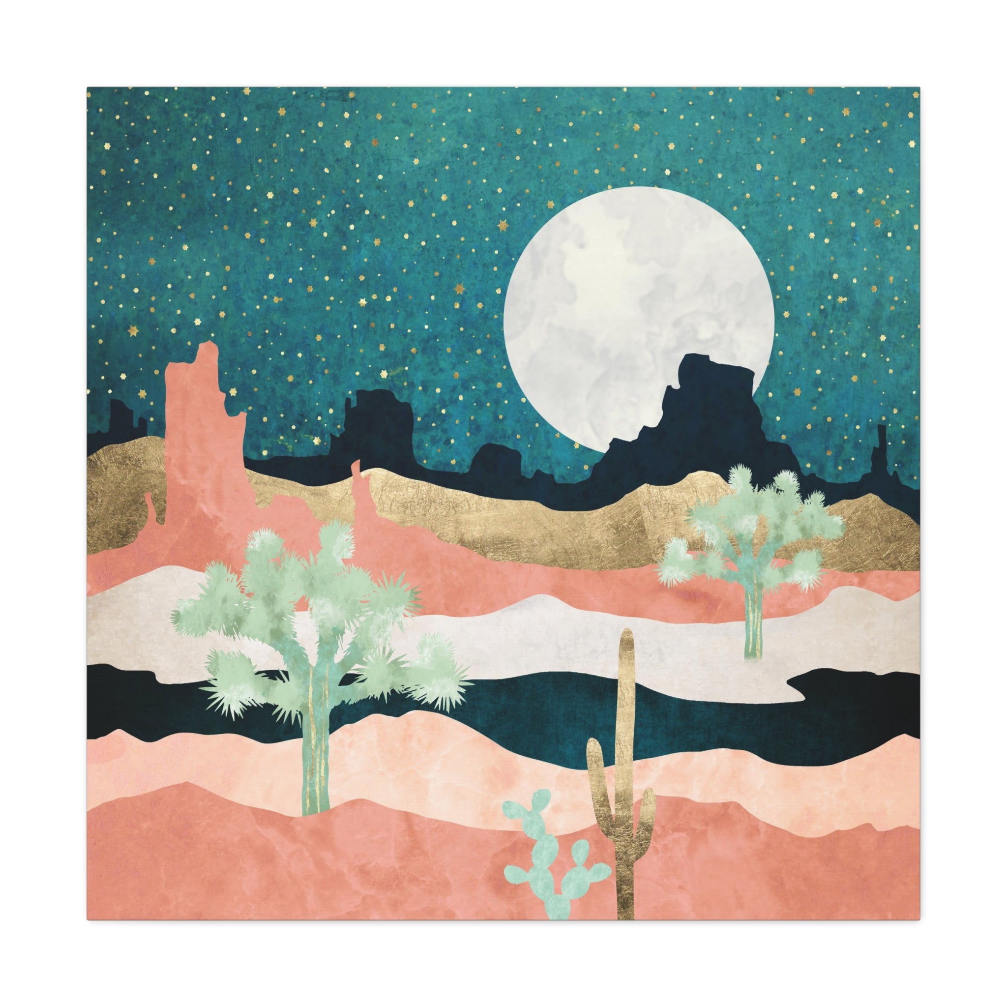 Desert Moon Vista Matte Canvas, Stretched, No Frame