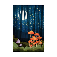 Midnight Mushrooms - Poster Print - No Frame