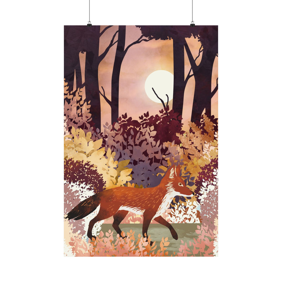 Autumn Fox Forest - Poster Print - No Frame