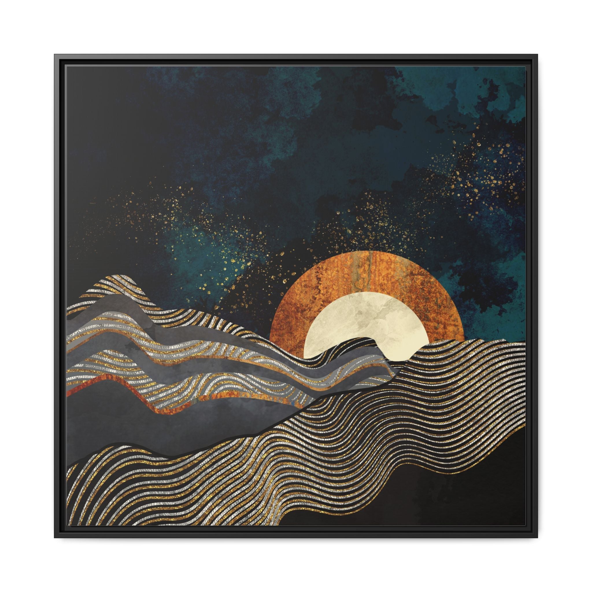 Gold and Silver Fields - Matte Canvas, Framed (Multi-color)