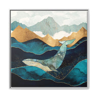 Blue Whale - Matte Canvas, Framed (Multi-color)