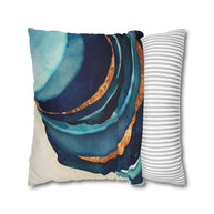 Abstract Blue with Gold  - Decorative Pillow Cover