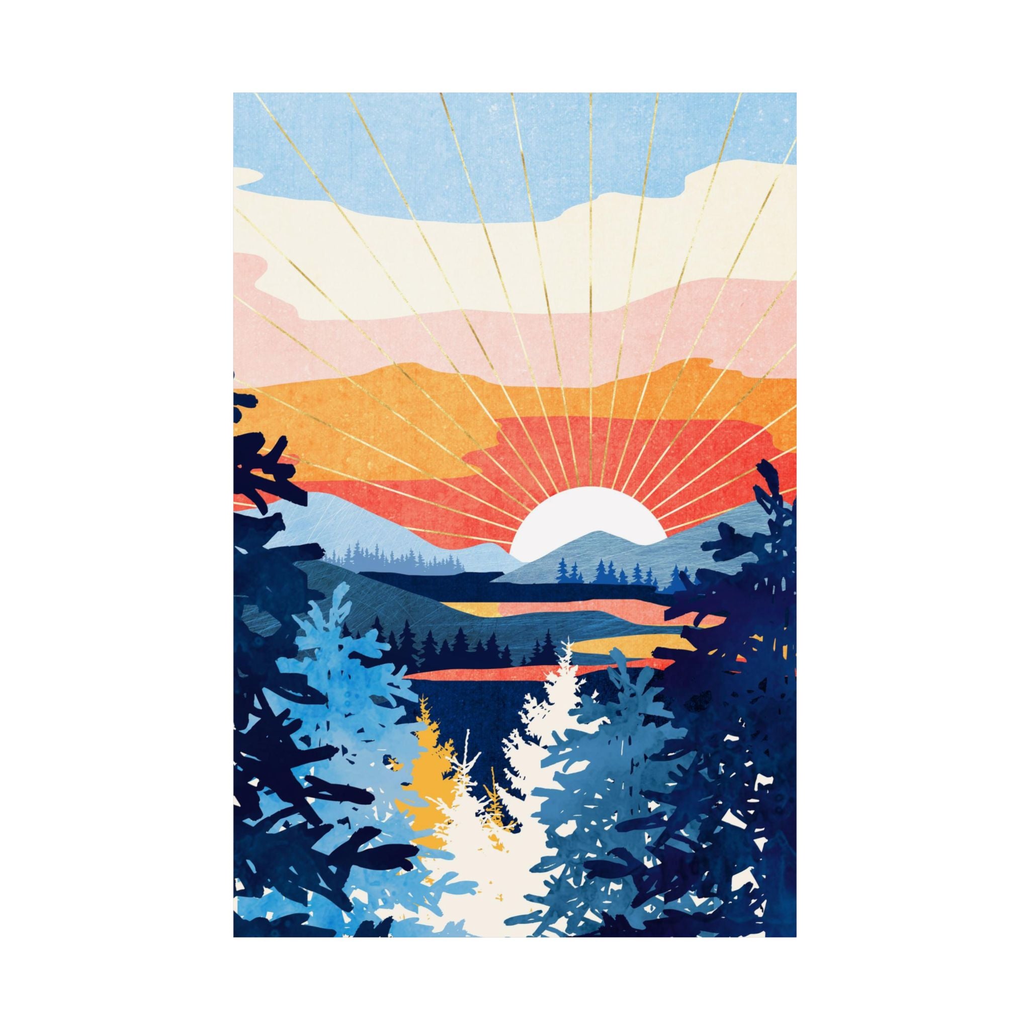Sunset Lake - Poster Print - No Frame
