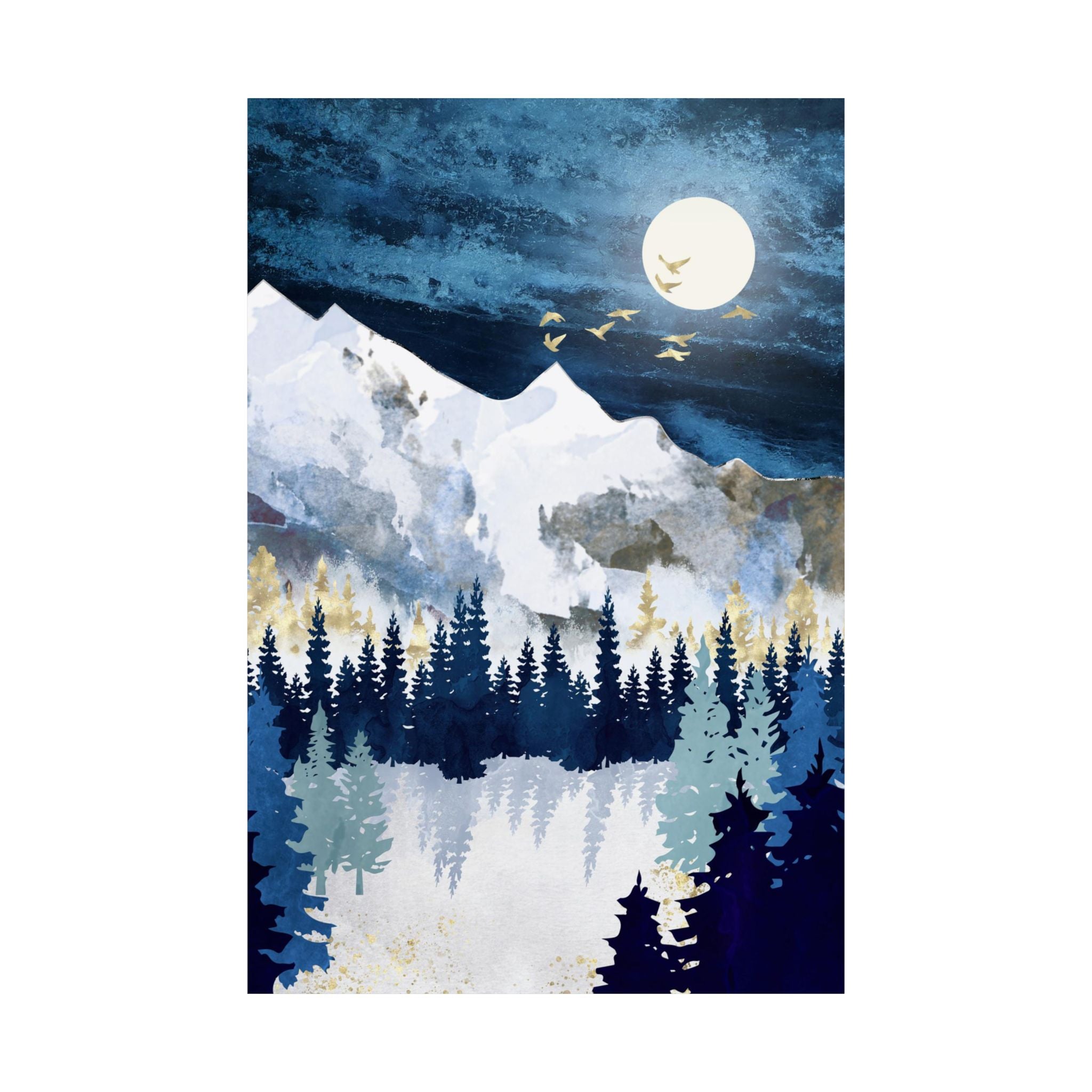 Moonlit Snow - Poster Print - No Frame