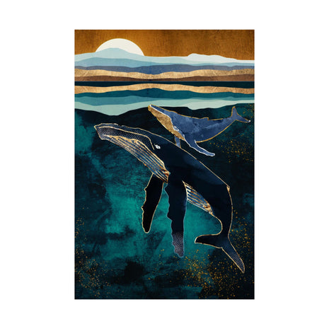 Moonlit Whales - Poster Print - No Frame