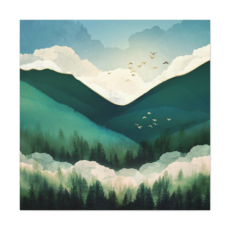 Emerald Hills Matte Canvas, Stretched, No Frame