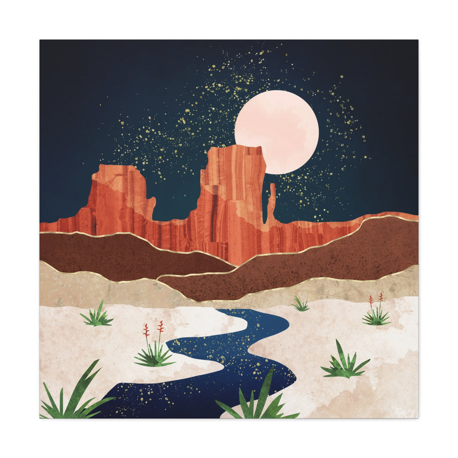 Desert Stars River Matte Canvas, Stretched, No Frame