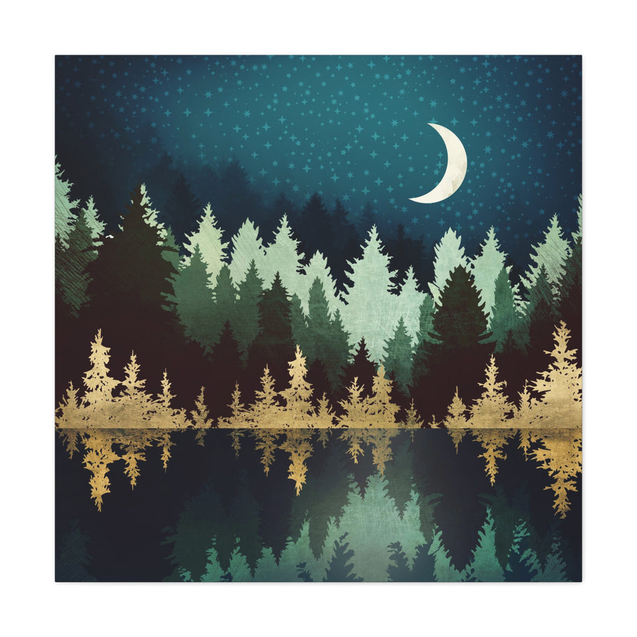 Star Forest Reflection Matte Canvas, Stretched, No Frame