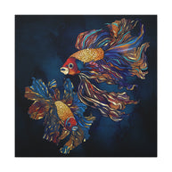 Metallic Betta Fish Matte Canvas, Stretched, No Frame