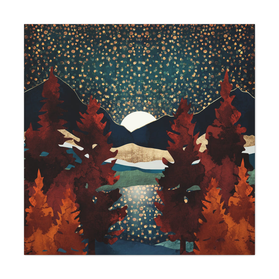 Star Sky Reflection Matte Canvas, Stretched, No Frame