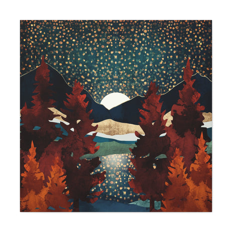 Star Sky Reflection Matte Canvas, Stretched, No Frame