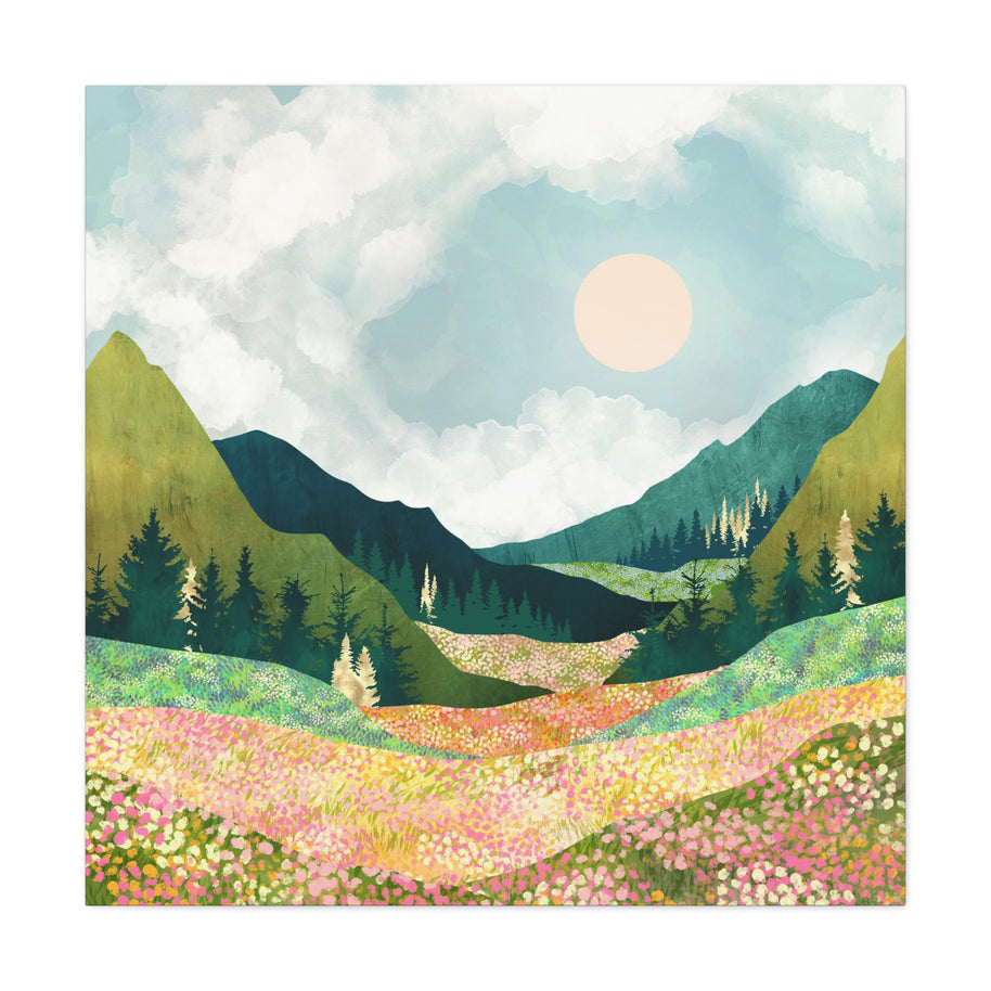 Spring Flower Vista Matte Canvas, Stretched, No Frame