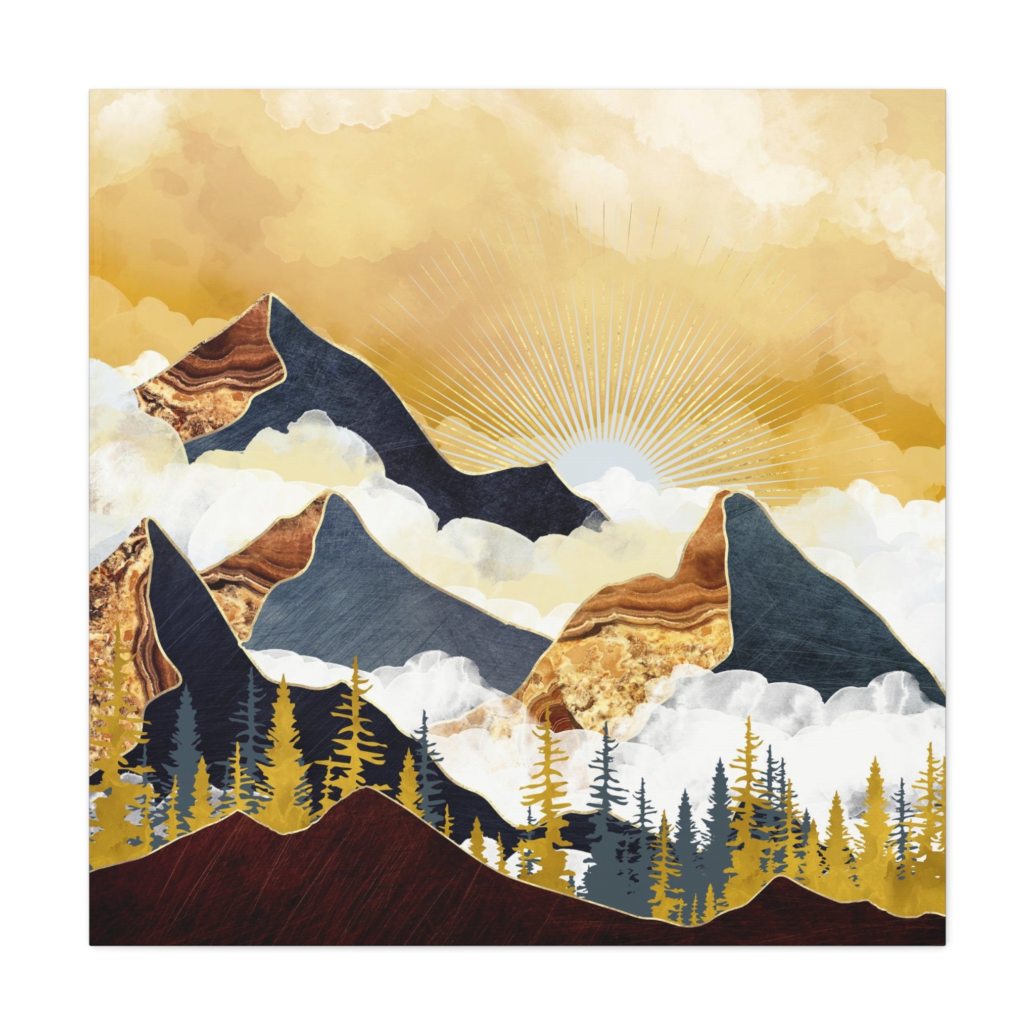 Misty Peaks Matte Canvas, Stretched, No Frame