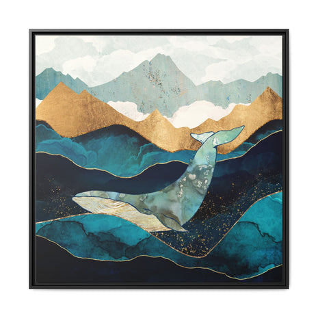 Blue Whale - Matte Canvas, Framed (Multi-color)
