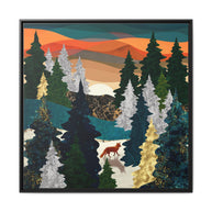 Amber Fox - Matte Canvas, Framed (Multi-color)