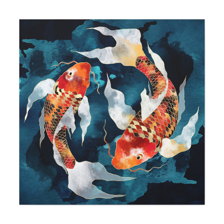 Metallic Koi II Matte Canvas, Stretched, No Frame